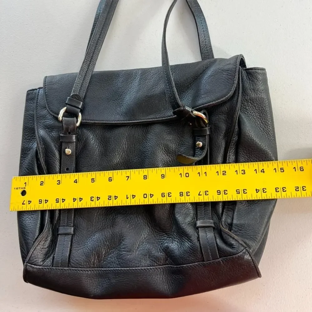 Mauro Governa Bag Women's Black Pebbled Leather With Adjustable Straps